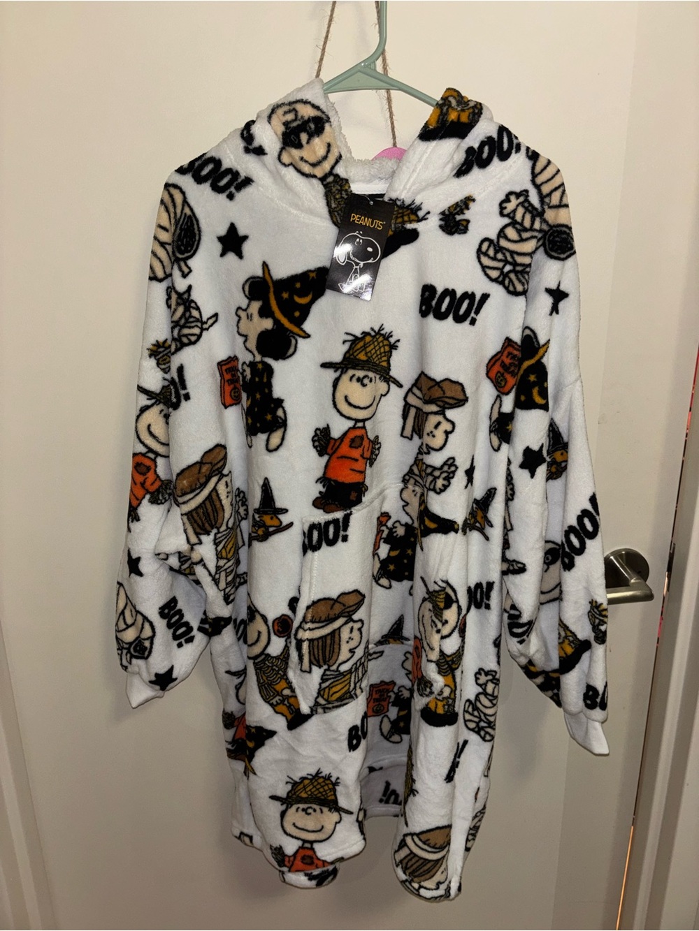 Peanuts Kids Halloween Hooded snuggly  - White, Orange & Black